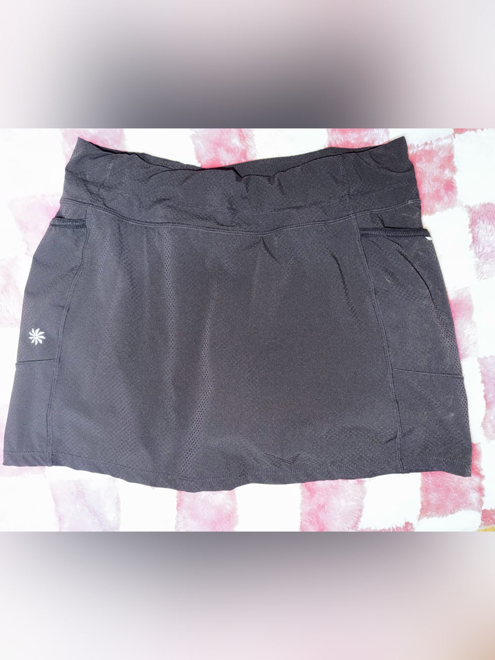 Athleta Black Performance Skort with Subtle Logo